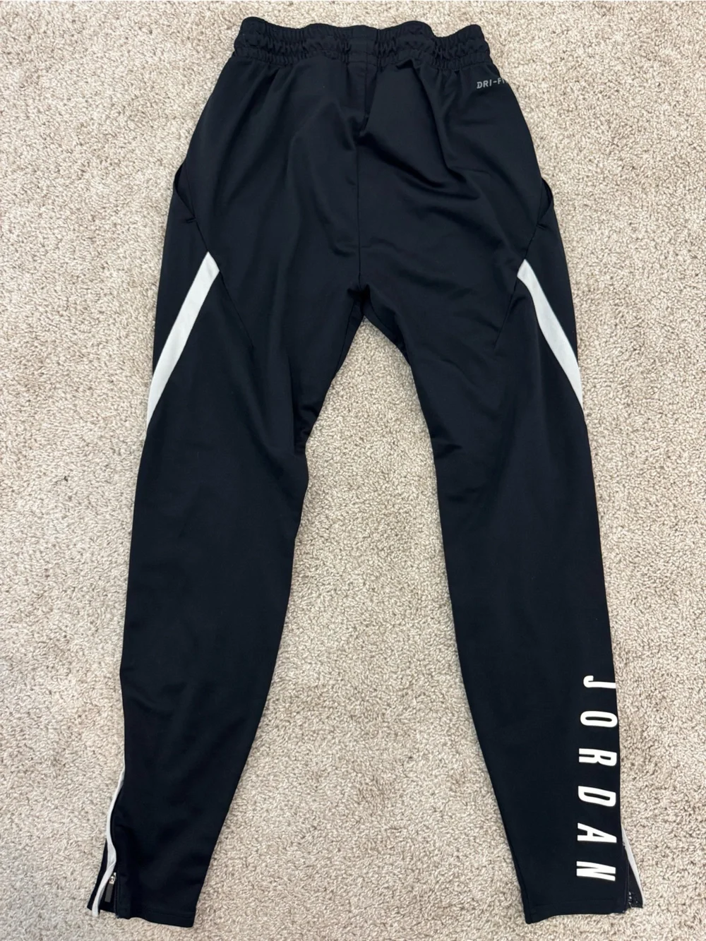 Jordan Black Joggers with White Side Panels
